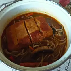 Tăieței soba cu tofu katsu