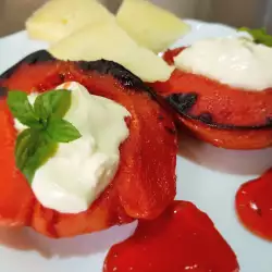 Gutui coapte cu rom, smântână și brânză Manchego