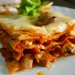 Lasagna vegană cu roșii și ciuperci