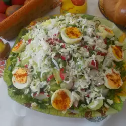 Salată de ouă cu ceapă verde