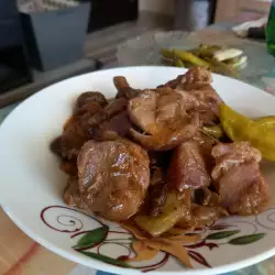 Carne de porc cu ciuperci și praz