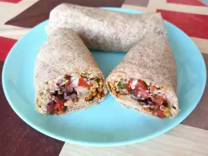 Burrito cu conopidă și tofu