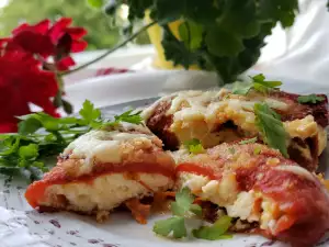 Ardei gras pane (burek) cu brânză de vaci și cașcaval