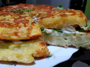 Tortilla dublă Española, cu umplutură