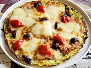 Keto pizza cu blat de dovlecei, la air fryer