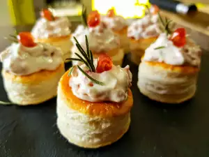 Mini vol au vent cu cremă iberico