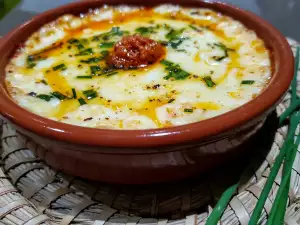 Provolone la cuptor cu pesto rosso