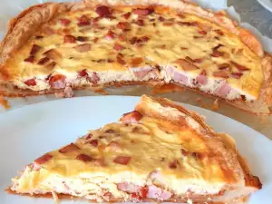 Quiche Lorraine cu bacon și brânză