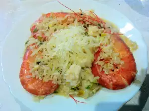 Risotto cu usturoi verde și creveți