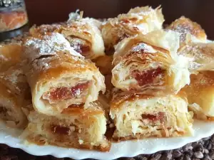 Plăcintă cu rahat rulată și însiropată