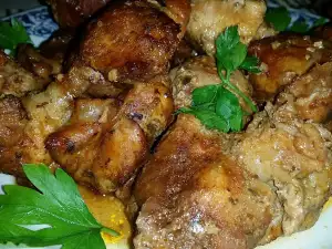 Carne de porc înăbușită, la pungă de copt