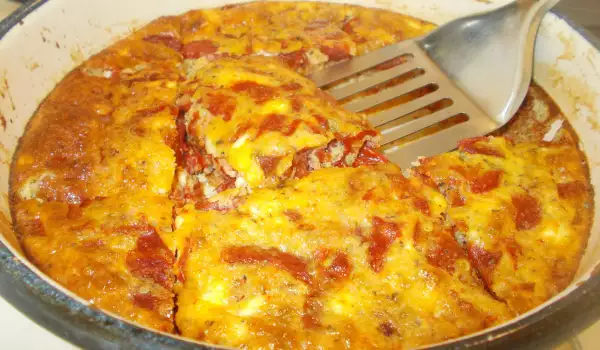 Ardei cu brânză și ouă la cuptor