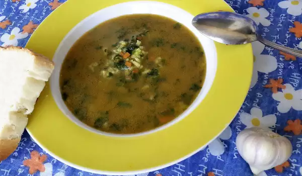 Supă de spanac cu dresătură