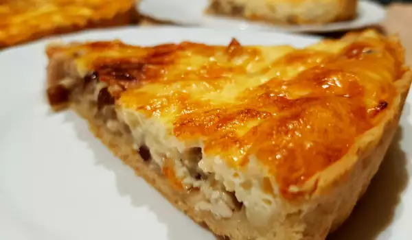 Quiche cu pui și ciuperci