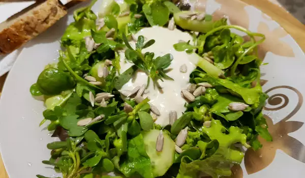 Salată sănătoasă de grașiță cu sos de iaurt