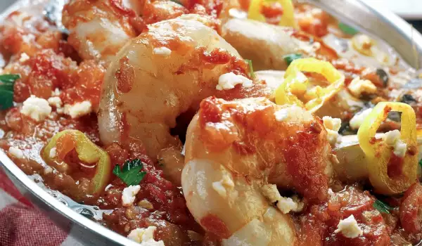 Creveți Saganaki