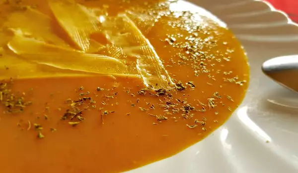 Supă elvețiană de dovleac cu brânză