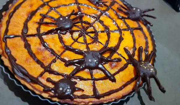 Tort pânză de păianjen din ciocolată pentru Halloween