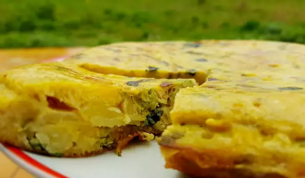 Tortilla cu cartofi și legume