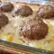Chifteluțe cu cartofi, smântână și brânză topită, la cuptor