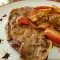 Friptură de porc cu mere și ceapă