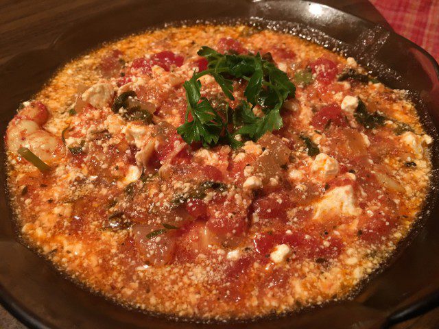 Creveți Saganaki