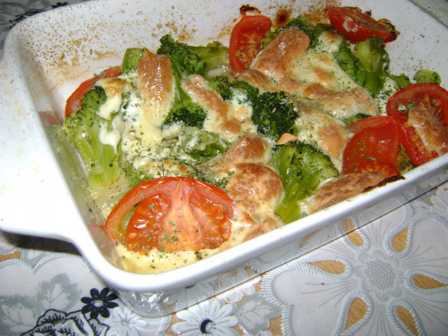 Broccoli cu smântână, la cuptor