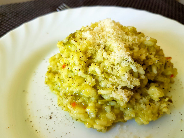 Risotto de post cu usturoi verde