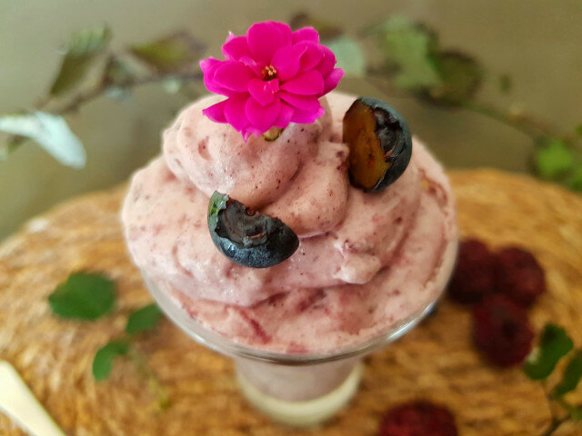 Mousse de vanilie cu fructe de pădure